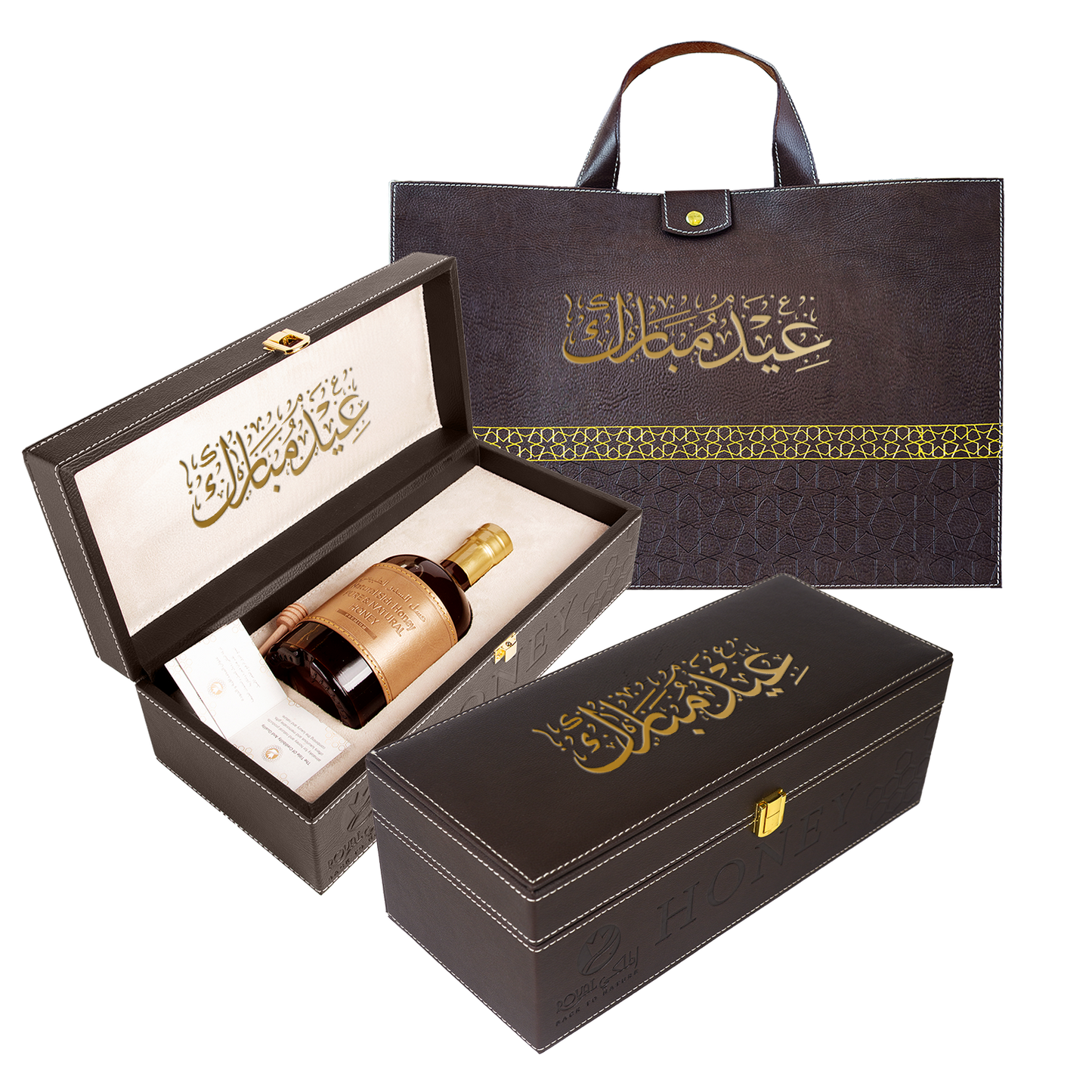 عسل السدر الإماراتي مع حقيبة جلدية 550 غ – هدية فاخرة في العيد