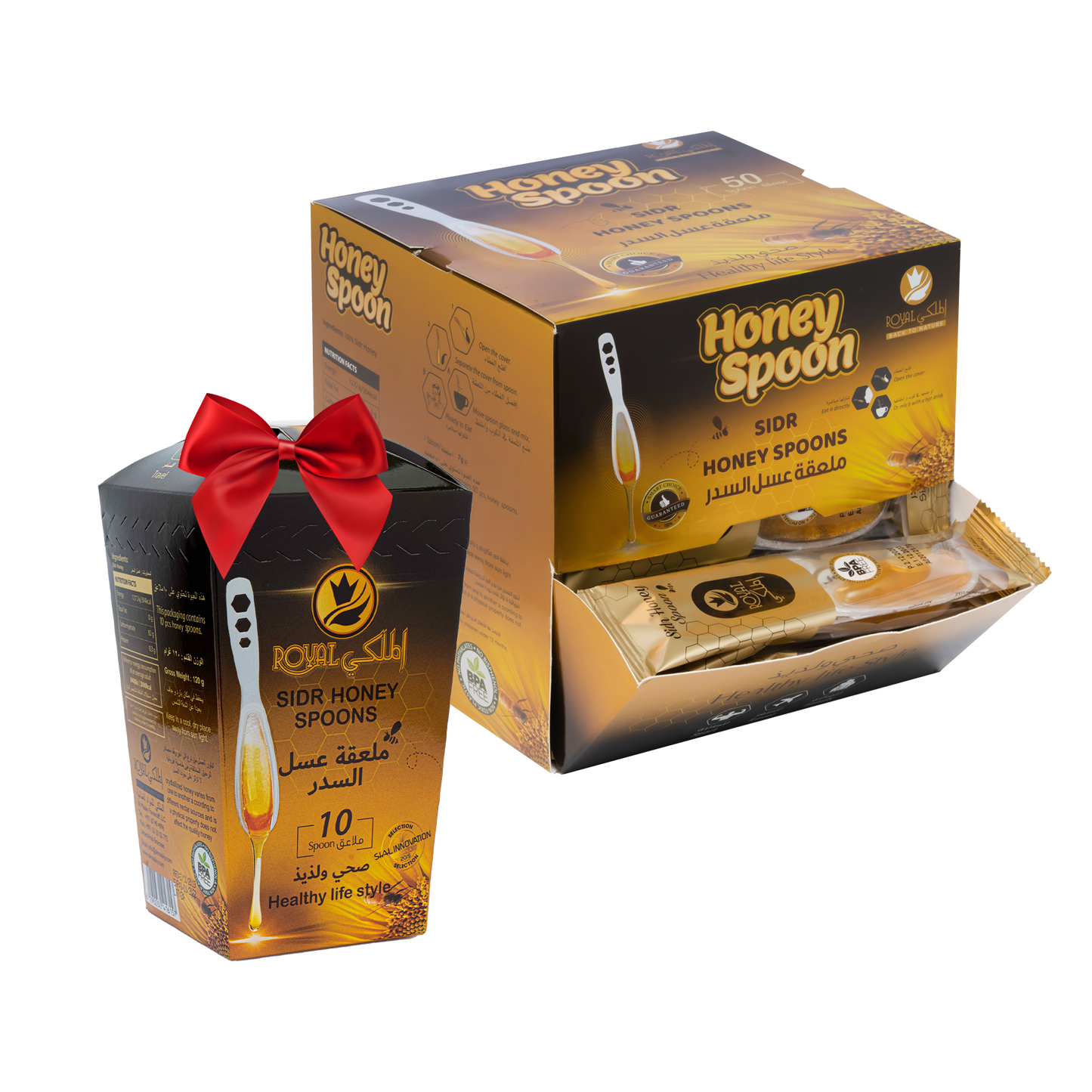ملعقة عسل السدر 50 قطعة + 10 ملاعق بنكهات مختلفة