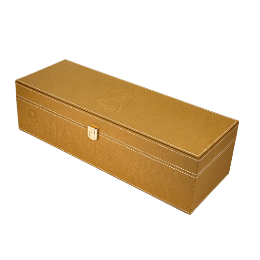 هدية فاخرة مستدامة لعسل السدر الإماراتي مع حقيبة جلدية 1كغ في كيس جلد