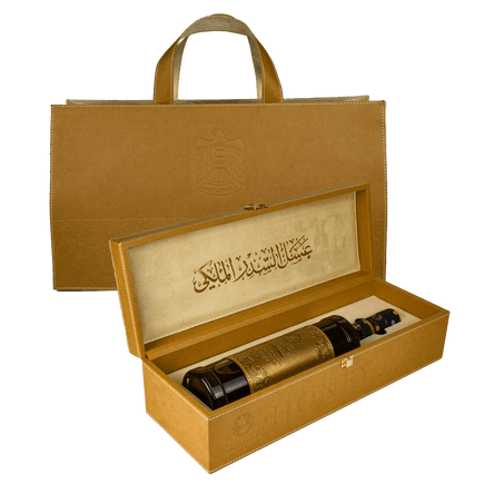 هدية فاخرة مستدامة لعسل السدر الإماراتي مع حقيبة جلدية 1كغ في كيس جلد