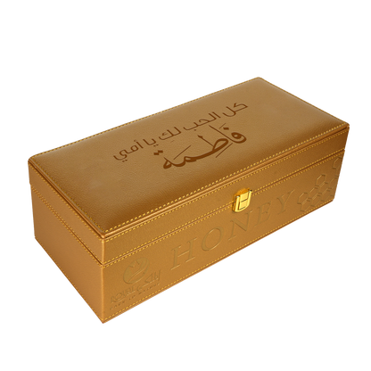 Customize Mother Day Emirates Sidr Honey With Italy Leather Case And Leather Bag – 550G – luxury Gift