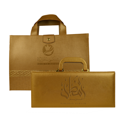 عسل سدر إماراتي مع علبة جلدية بمقبض وحقيبة جلدية – 550 جرام – هدية فاخرة لشهر رمضان