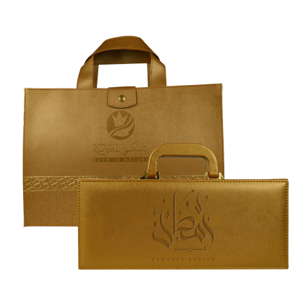 عسل سدر إماراتي مع علبة جلدية بمقبض وحقيبة جلدية – 550 جرام – هدية فاخرة لشهر رمضان