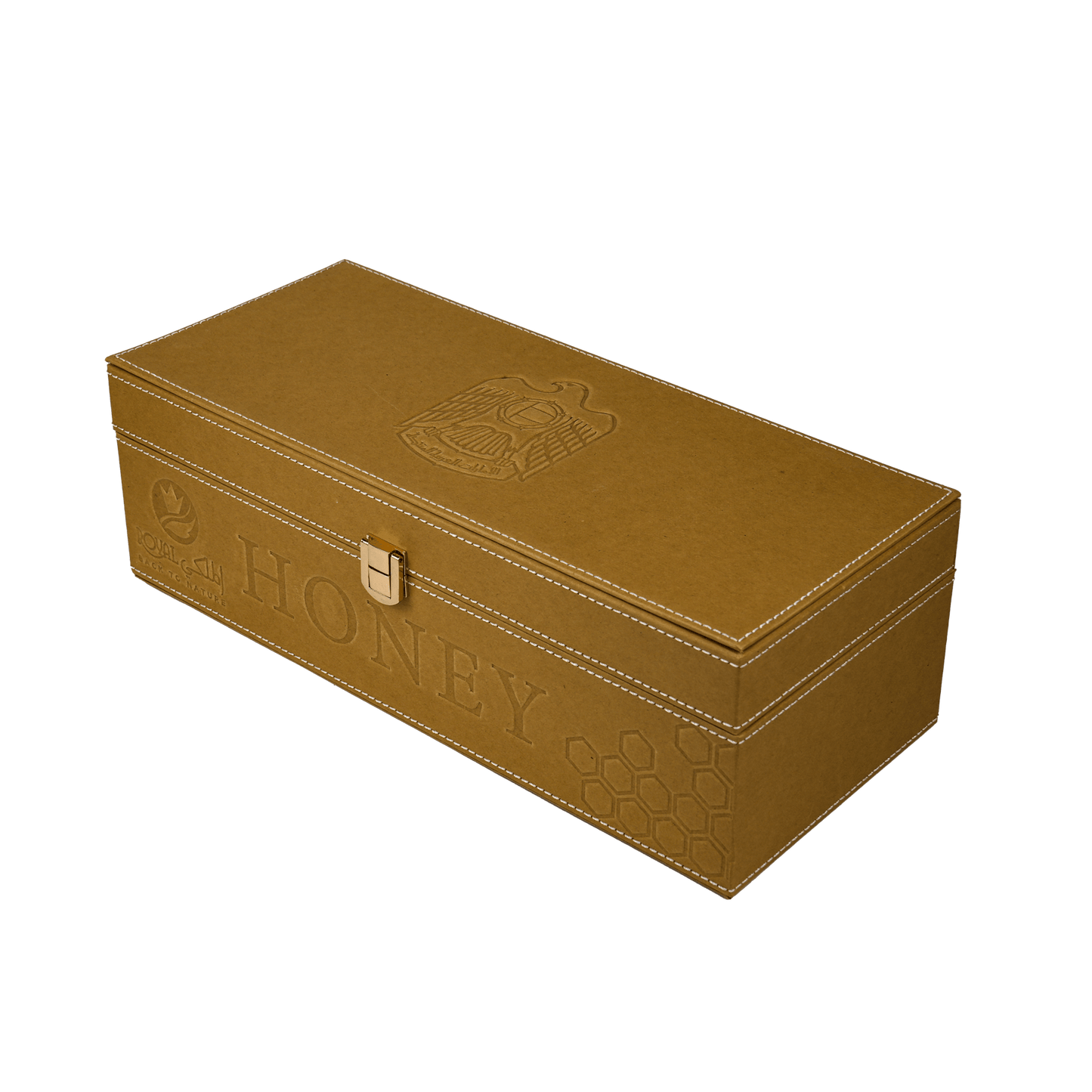 هدية فاخرة مستدامة من عسل السدر الإماراتي مع حقيبة جلدية 550 غ
