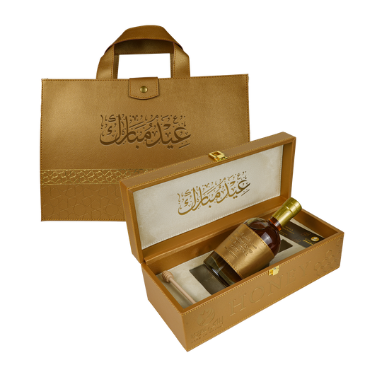 عسل السدر الإماراتي مع حقيبة جلدية 550 غ – هدية فاخرة في العيد