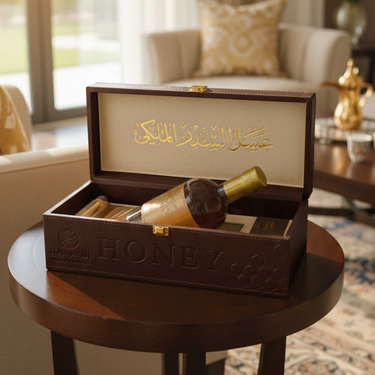 Emirates Sidr Honey With Leather Case – 550G – luxury Gift for Ramadan