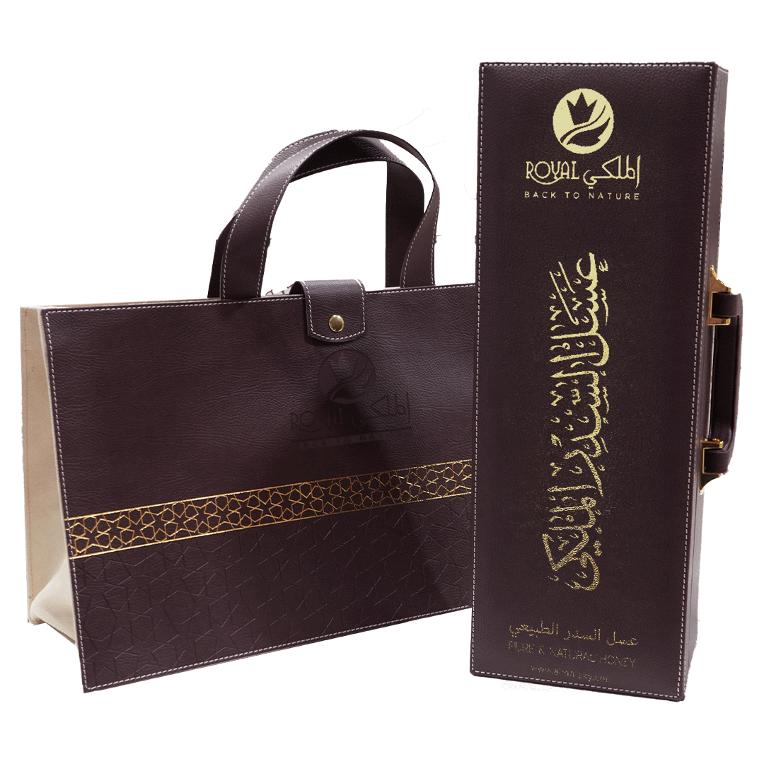 عسل السدر الإماراتي مع حقيبة جلدية 1كغ في كيس جلد