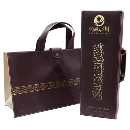 عسل السدر الإماراتي مع حقيبة جلدية 1كغ في كيس جلد