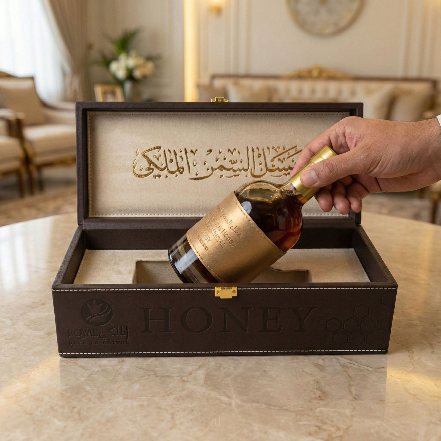 Emirates Samar Honey with Leather Case – 550G – luxury Gift