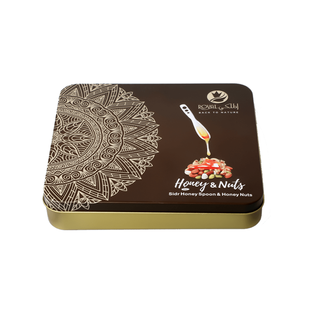Gift Tin Box (3 Pcs Honey with Nuts + 6 Honey Spoons)