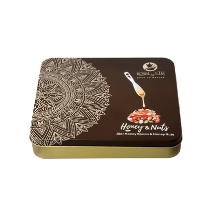 Gift Tin Box (3 Pcs Honey with Nuts + 6 Honey Spoons)