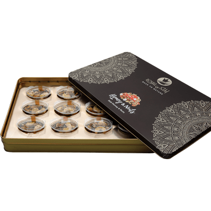 Gift Tin Box – ( 12 Pcs Honey With Nuts)
