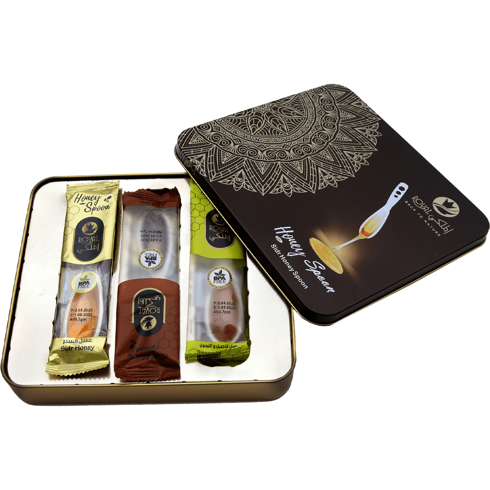 علبة هدية معدن – (9 ملاعق العسل) 