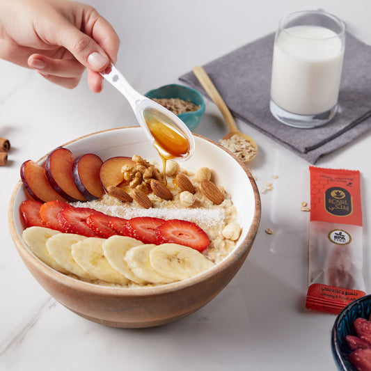 ملعقة عسل الجنسنغ والغذاء الملكي 10 قطع