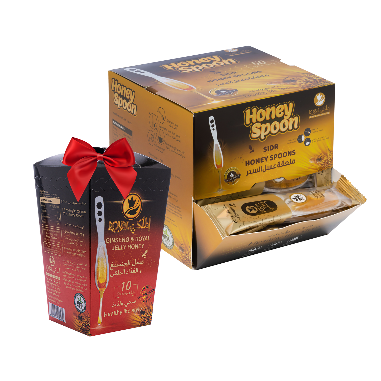 ملعقة عسل السدر 50 قطعة + 10 ملاعق بنكهات مختلفة