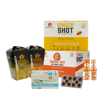 مجموعة الحج – مشاريب الزنجبيل، ملاعق العسل، شاي الاعشاب وسكاكر العكبر