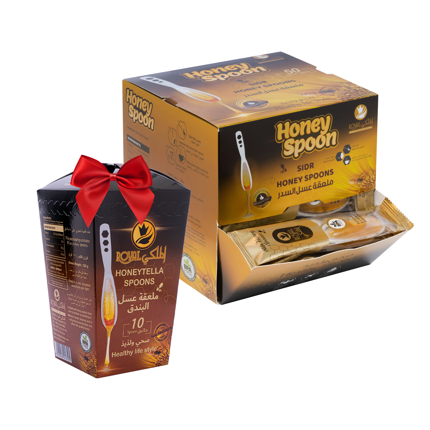 ملعقة عسل السدر 50 قطعة + 10 ملاعق بنكهات مختلفة