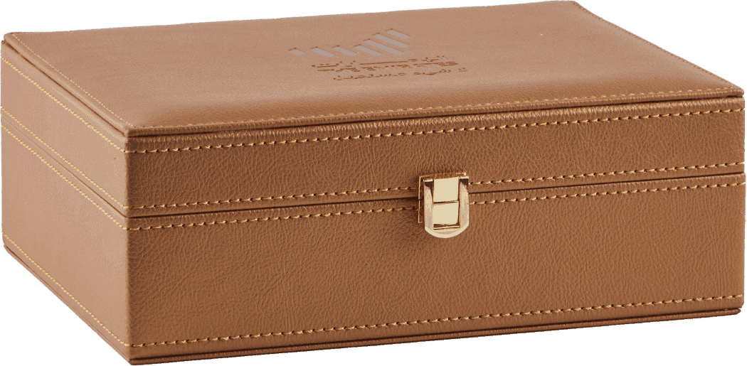 الهدية المخصصة - صندوق جلدي فاخر  (عسل السدر الإماراتي & عسل السمر الإماراتي)