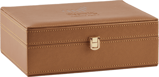 الهدية المخصصة - صندوق جلدي فاخر  (عسل السدر الإماراتي & عسل السمر الإماراتي)