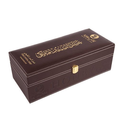 خصص هديتك - عسل السدر الإماراتي مع حقيبة جلدية 550 غ – هدية فاخرة