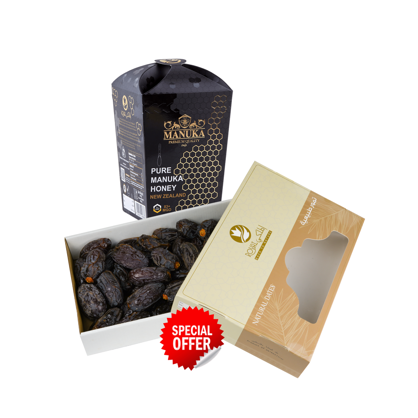 ملعقة عسل المانوكا 20قطعةUMF5 + MGO 83+ مع تمر مجدول 1 كيلو