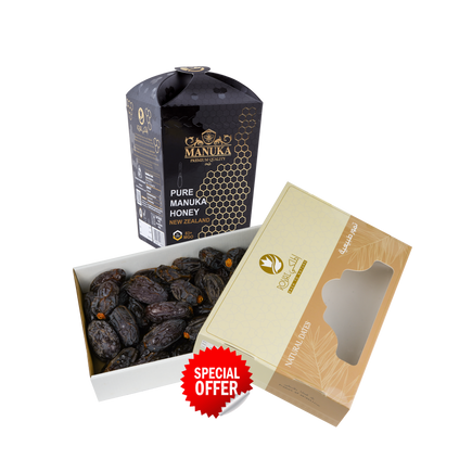 ملعقة عسل المانوكا 20قطعةUMF5 + MGO 83+ مع تمر مجدول 1 كيلو
