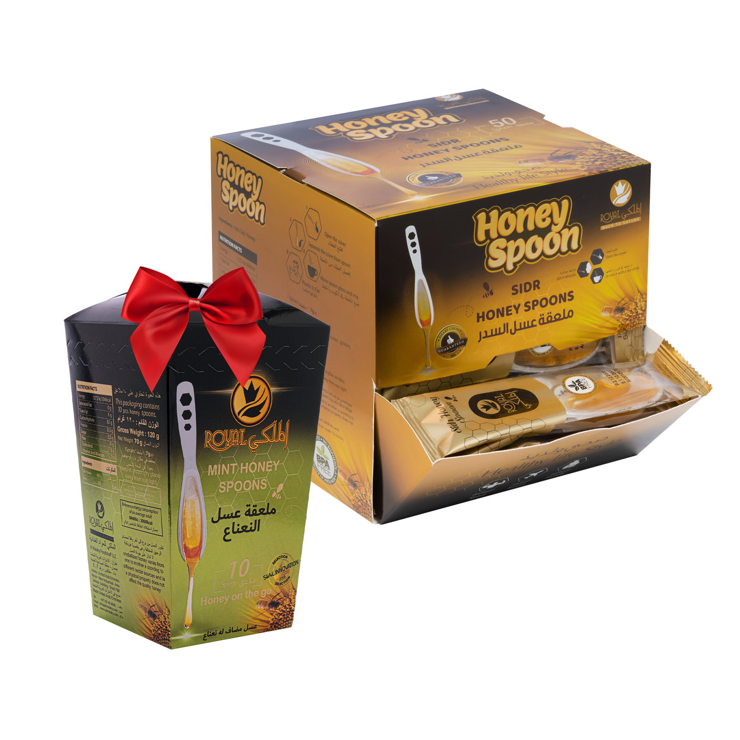ملعقة عسل السدر 50 قطعة + 10 ملاعق بنكهات مختلفة
