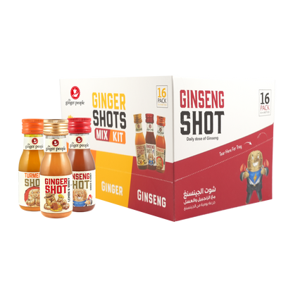 Mix Shot Set | Ginger, Ginseng, and Turmeric Shots Pack of 16