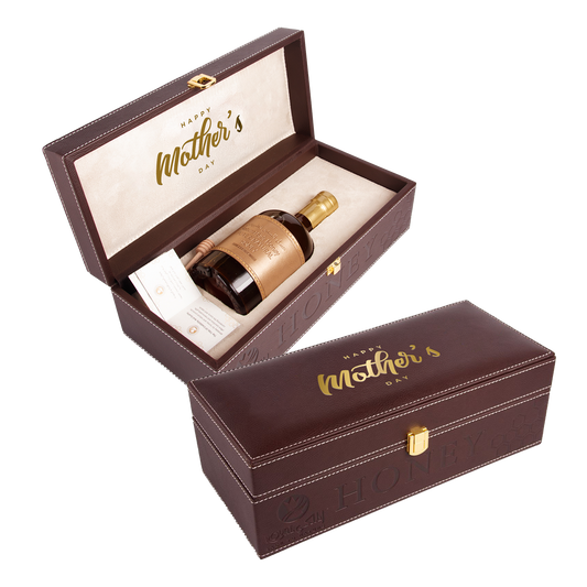 عسل سدر إماراتي مع علبة جلدية – ٥٥٠ غرام – هدية فاخرة لعيد الأم