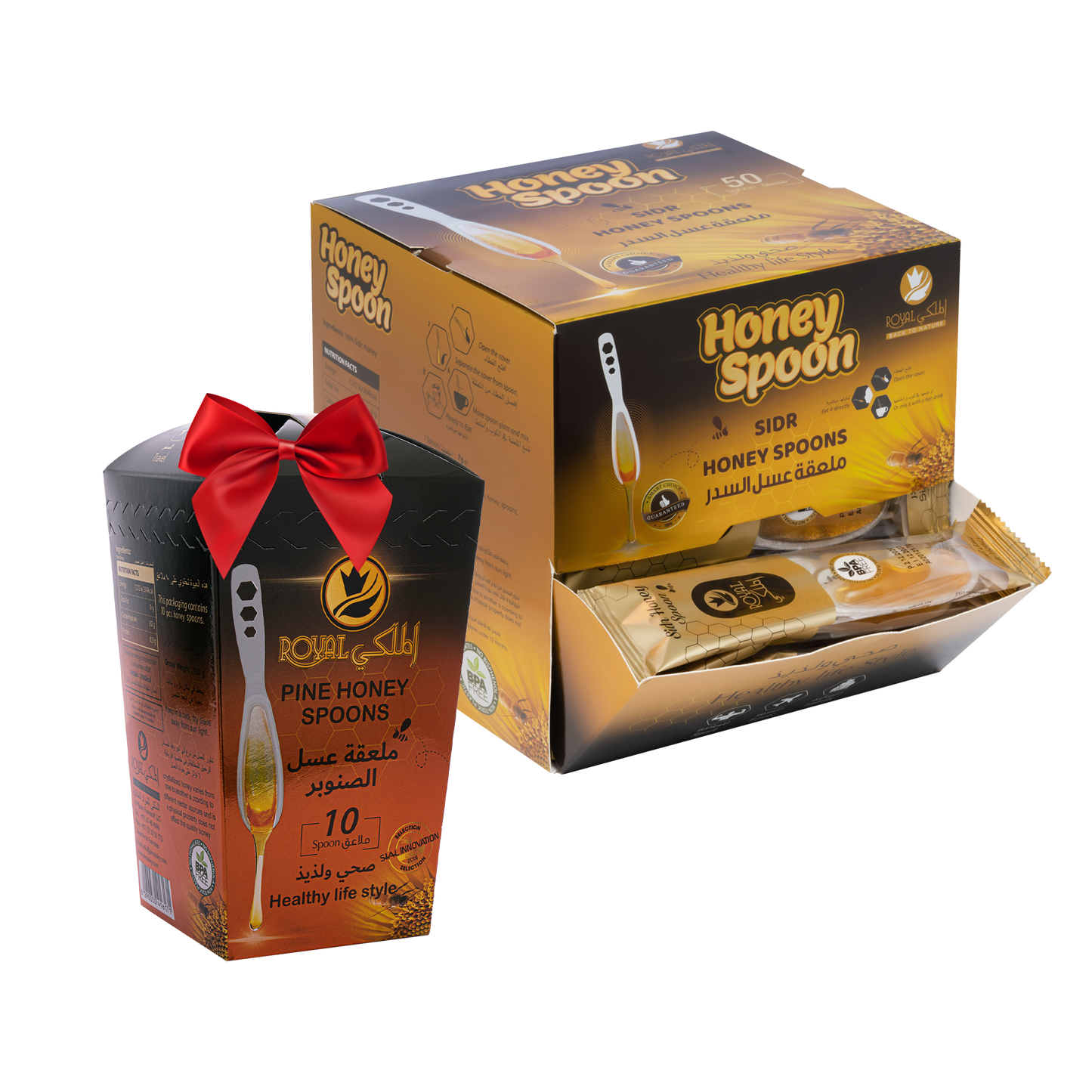 ملعقة عسل السدر 50 قطعة + 10 ملاعق بنكهات مختلفة