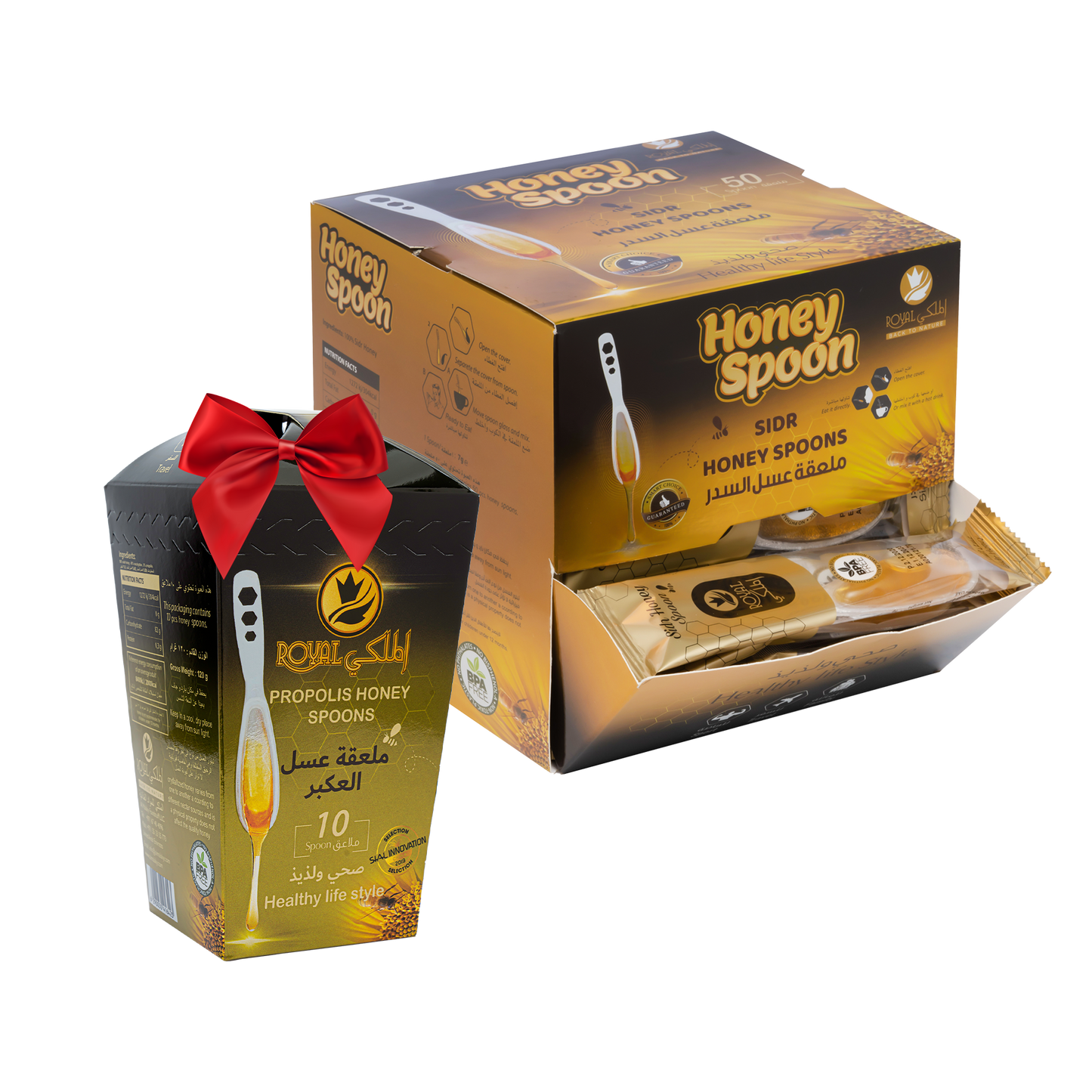 ملعقة عسل السدر 50 قطعة + 10 ملاعق بنكهات مختلفة