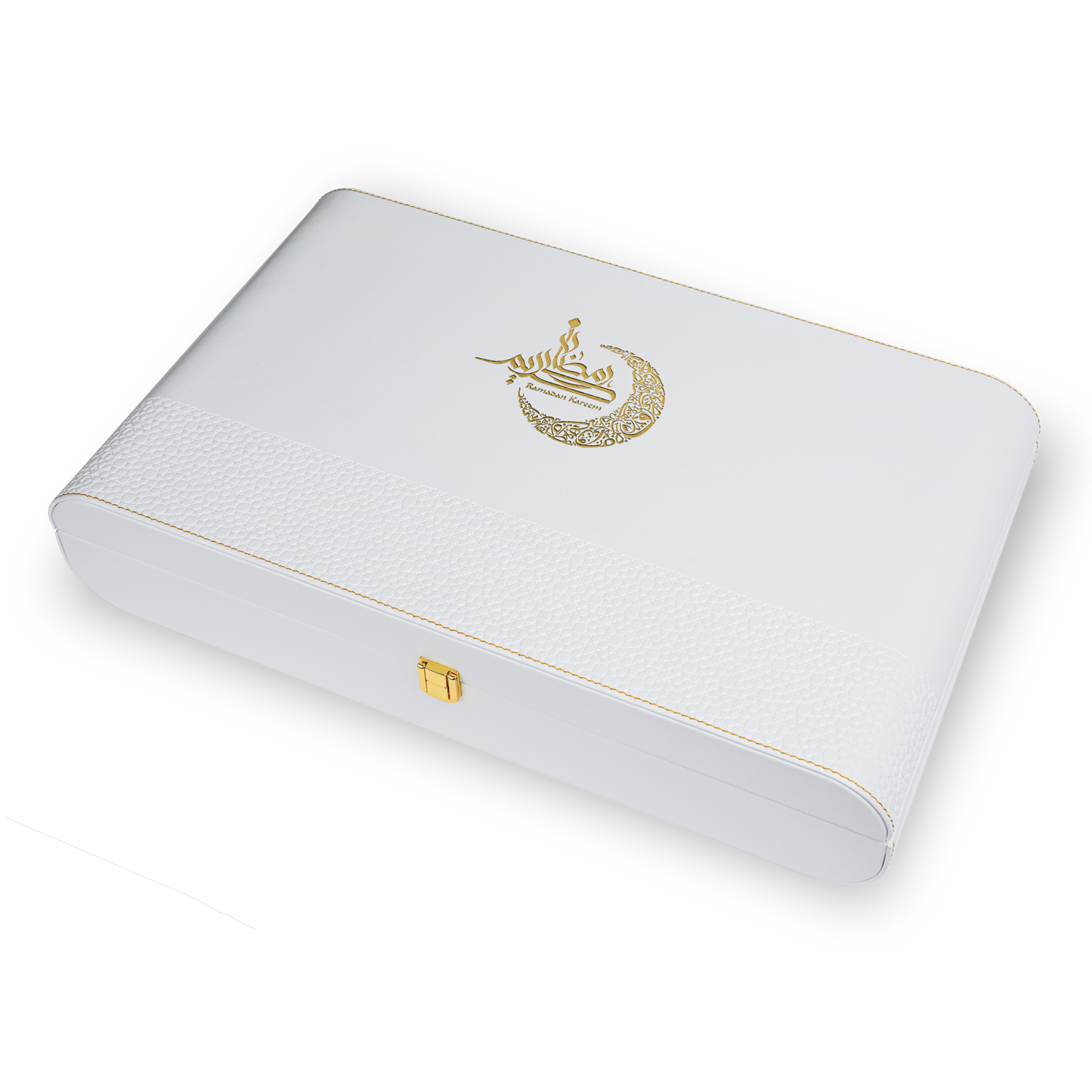 White Leather Box  (250g Sidr and 250g Samar) With Dates With Nuts