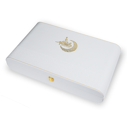 White Leather Box  (250g Sidr and 250g Samar) With Dates With Nuts