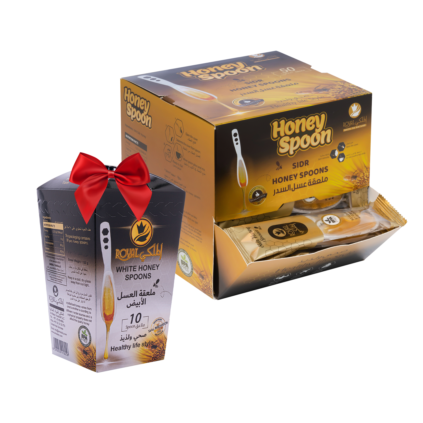 ملعقة عسل السدر 50 قطعة + 10 ملاعق بنكهات مختلفة