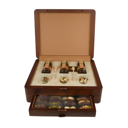 Wood Box With Drawer UAE Sidr Honey and Sidr Honey Nuts with Dates With Nuts