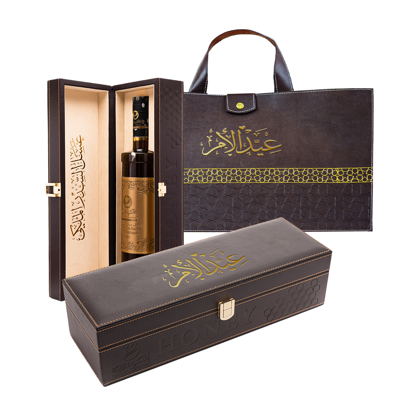 عسل السدر الإماراتي مع حقيبة جلدية 1 كغ – هدية فاخرة