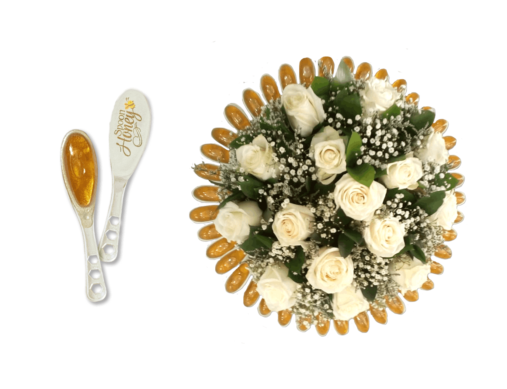 Honey with Flower and Spoon Honey